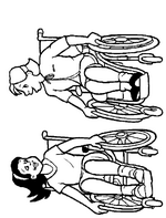 coloring page kids with disabilities